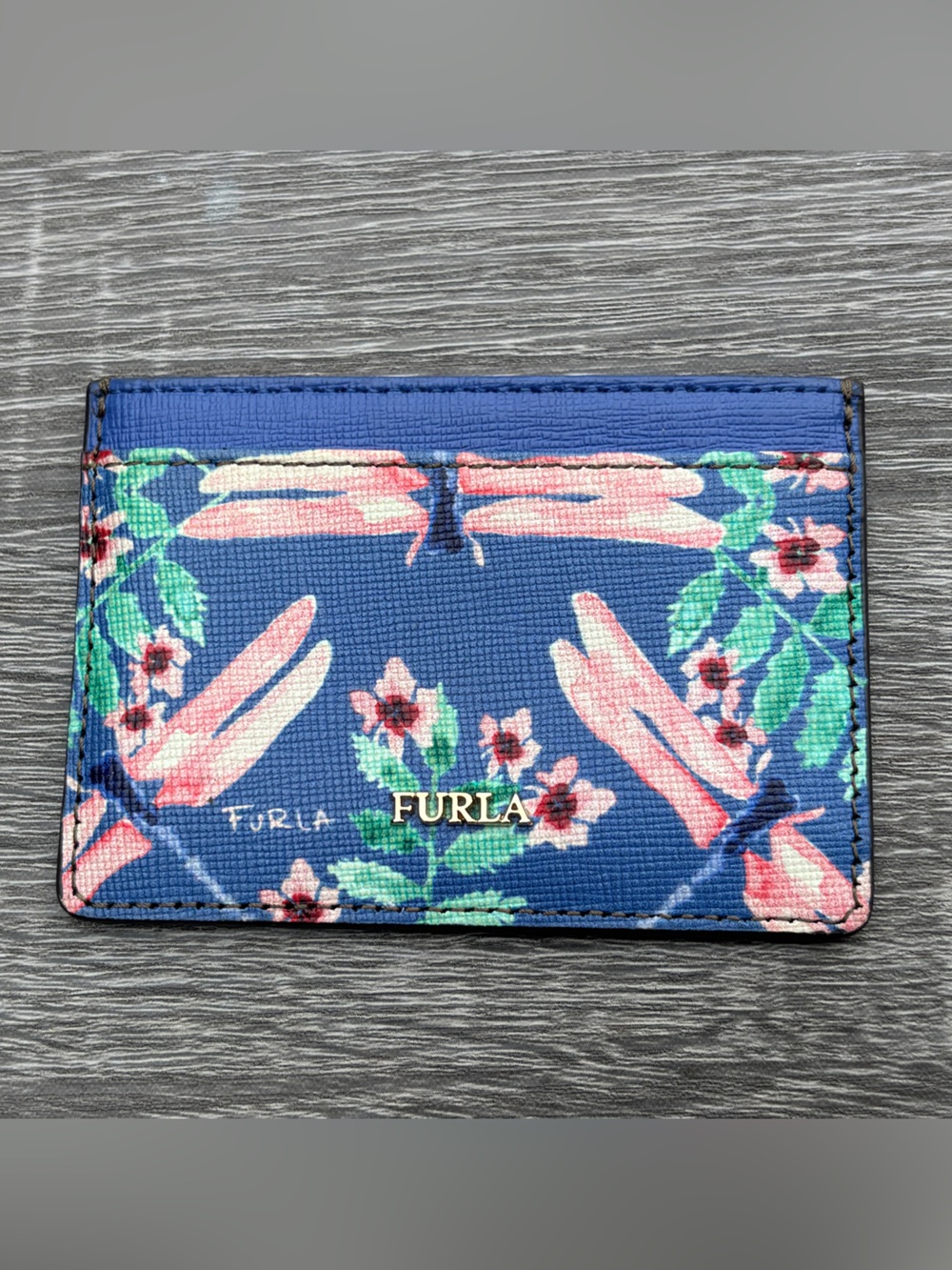 Furla Dragonfly Floral Card Holder